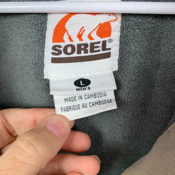 Vintage Sorel Khaki Canvas Work Chore Jacket Mens Large - Picture 11 of 11